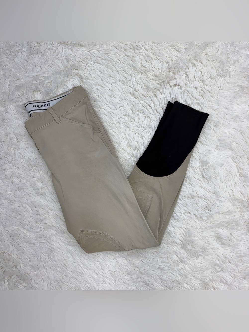 Women’s Size IT46 Tan Equiline Knee Patch Horseback Riding Breeches
